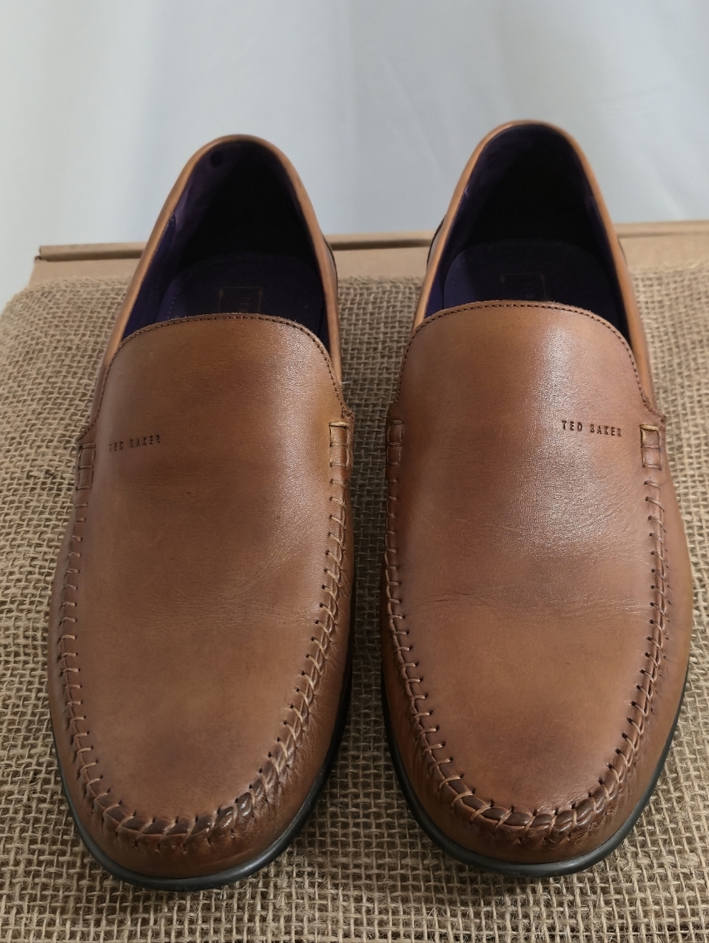 Ted Baker Men's Brown Leather Slip-On Loafers